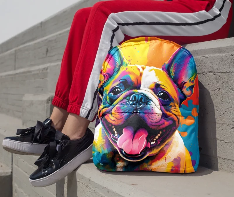 Vibrant Dog Painting with Pink Tongue Backpack 1