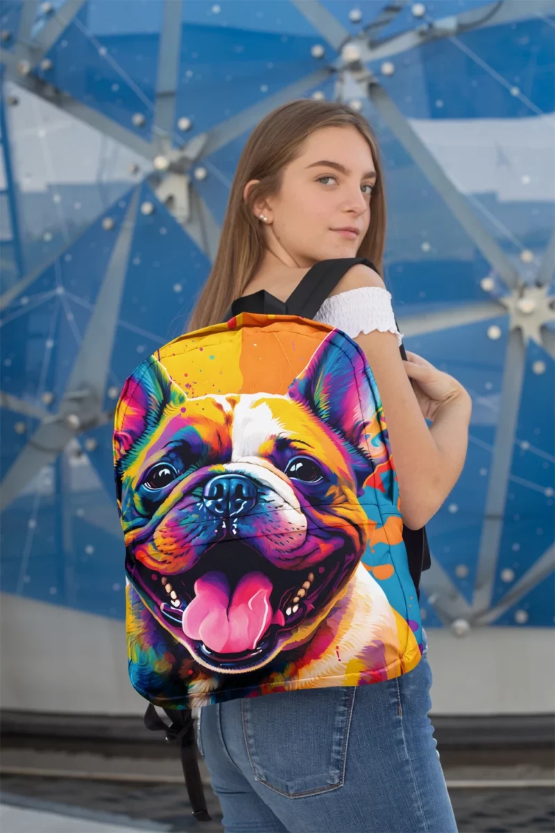 Vibrant Dog Painting with Pink Tongue Backpack 2