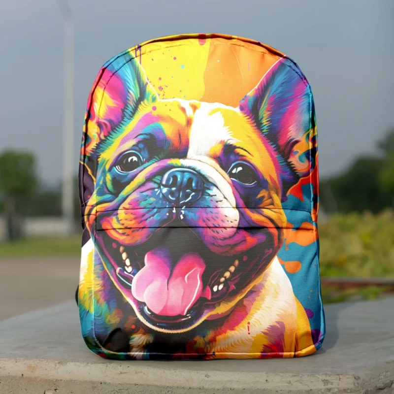 Vibrant Dog Painting with Pink Tongue Backpack