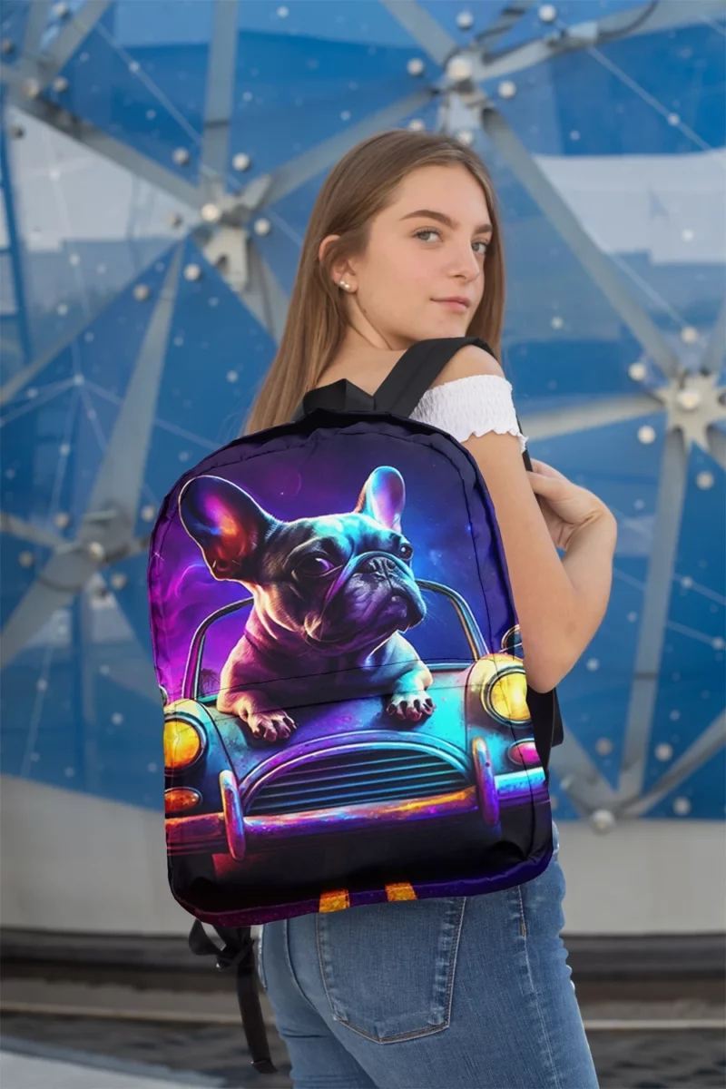 Vintage Car French Bulldog Backpack 2