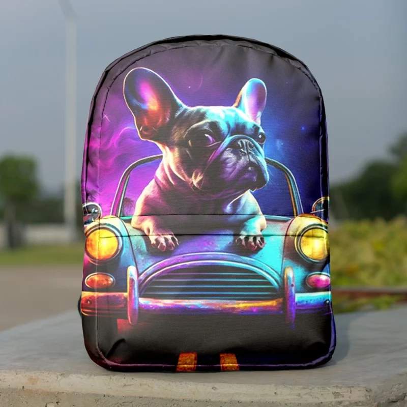 Vintage Car French Bulldog Backpack