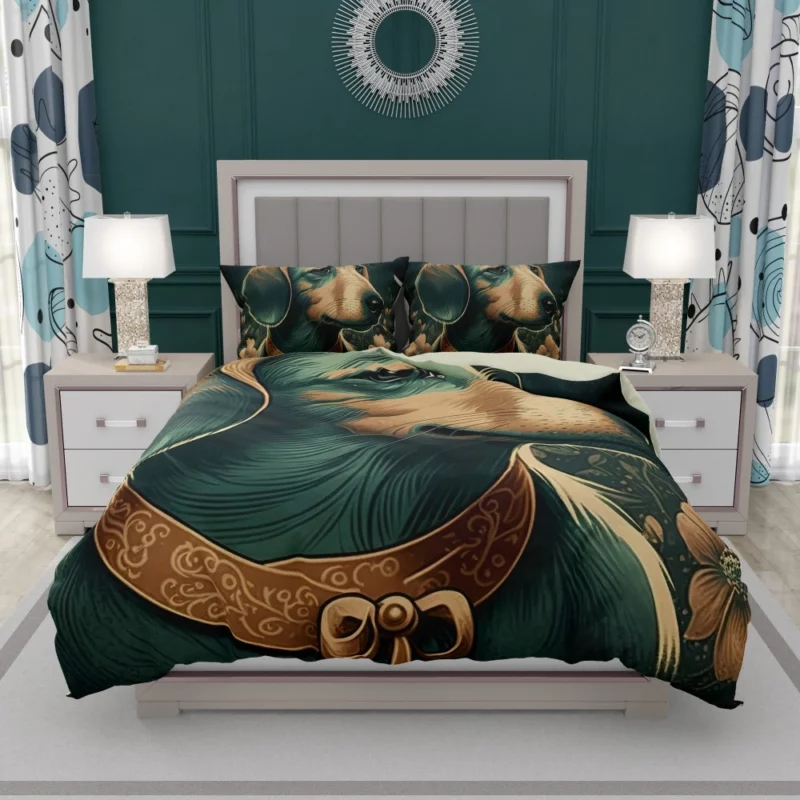 Vintage Dog Illustration Print Bedding Set 1