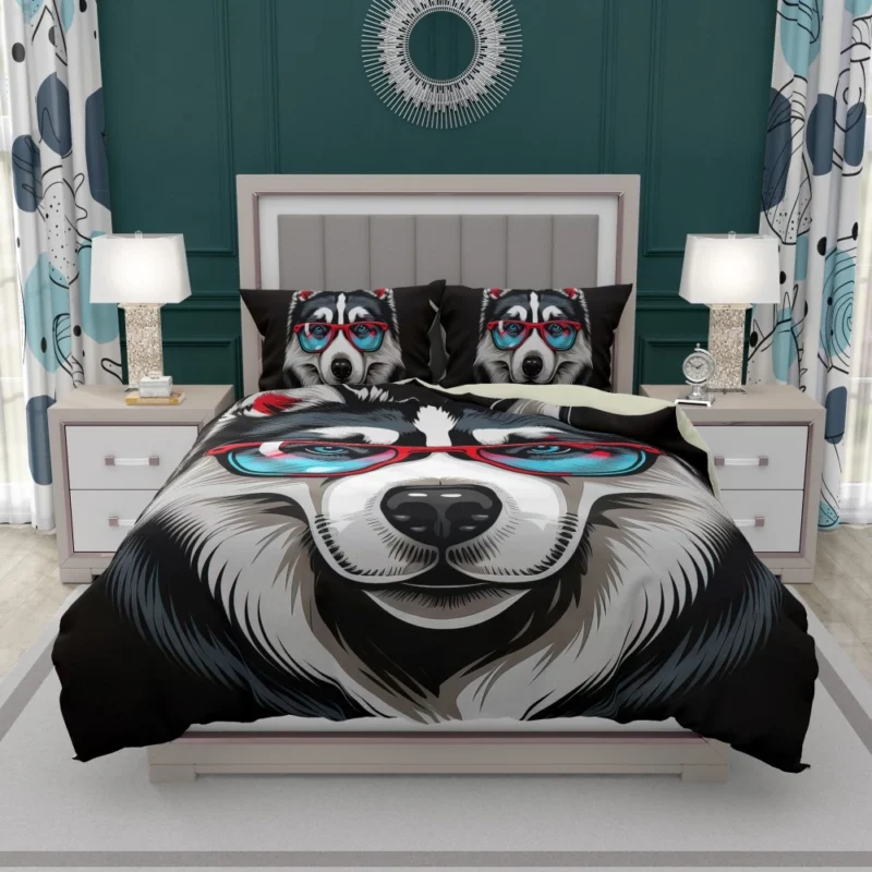 Whimsical Doggie Drawing Portrait Bedding Set 1