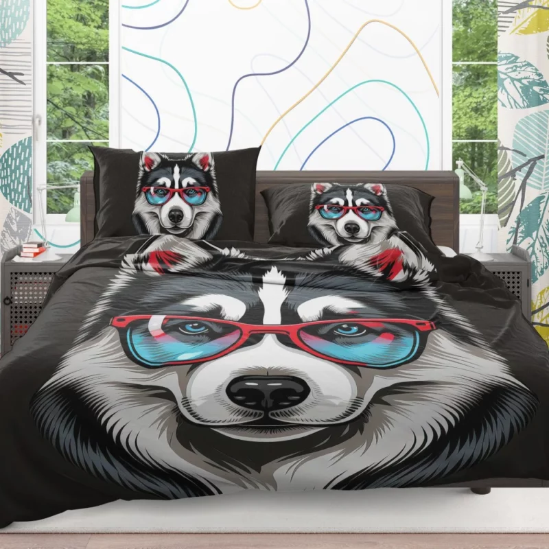 Whimsical Doggie Drawing Portrait Bedding Set