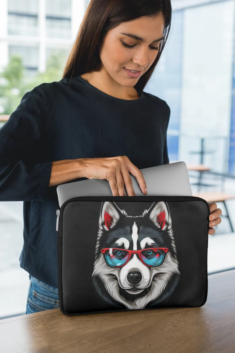 Whimsical Doggie Drawing Portrait Laptop Sleeve 1