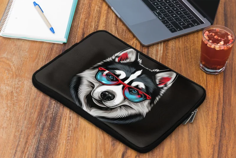 Whimsical Doggie Drawing Portrait Laptop Sleeve 2