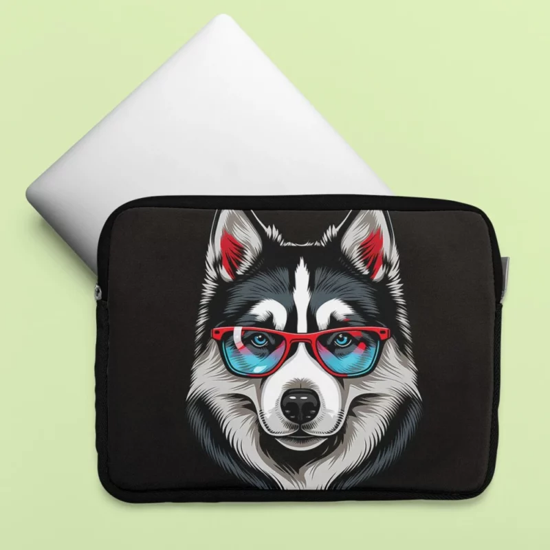 Whimsical Doggie Drawing Portrait Laptop Sleeve