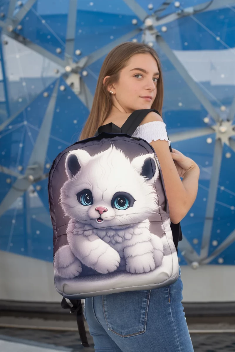 White Cat with Blue Eyes Backpack 2