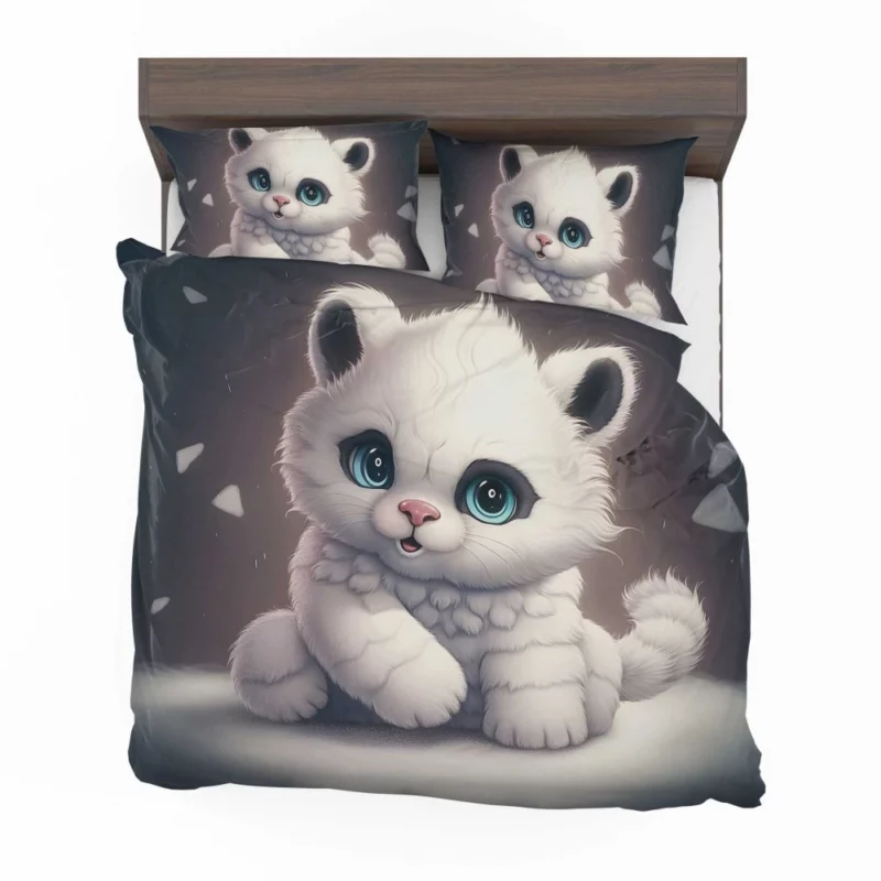 White Cat with Blue Eyes Bedding Set 2