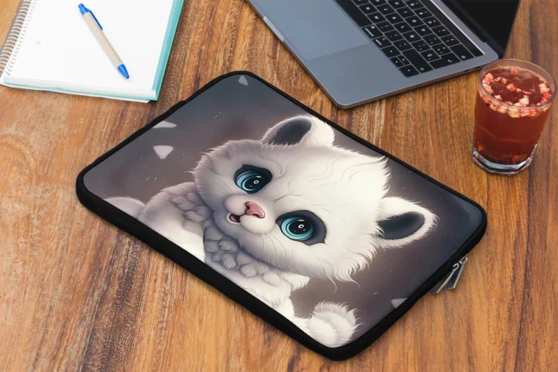 White Cat with Blue Eyes Laptop Sleeve 2