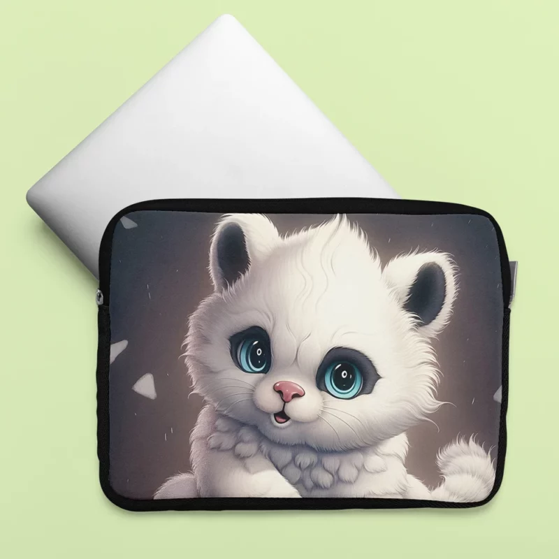 White Cat with Blue Eyes Laptop Sleeve