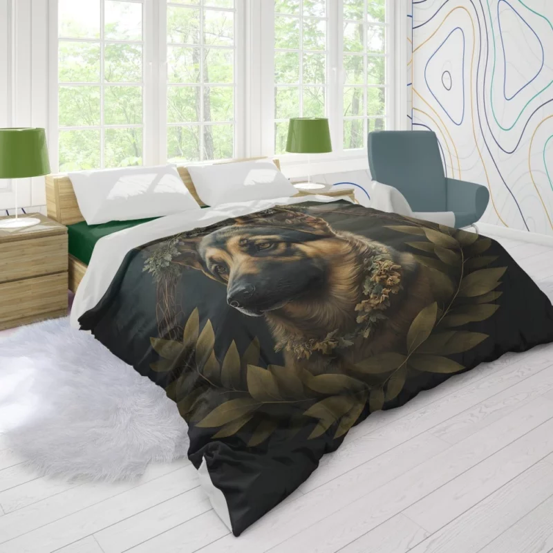 Wreathed Dog Duvet Cover