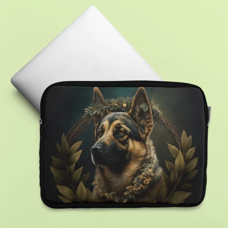 Wreathed Dog Laptop Sleeve