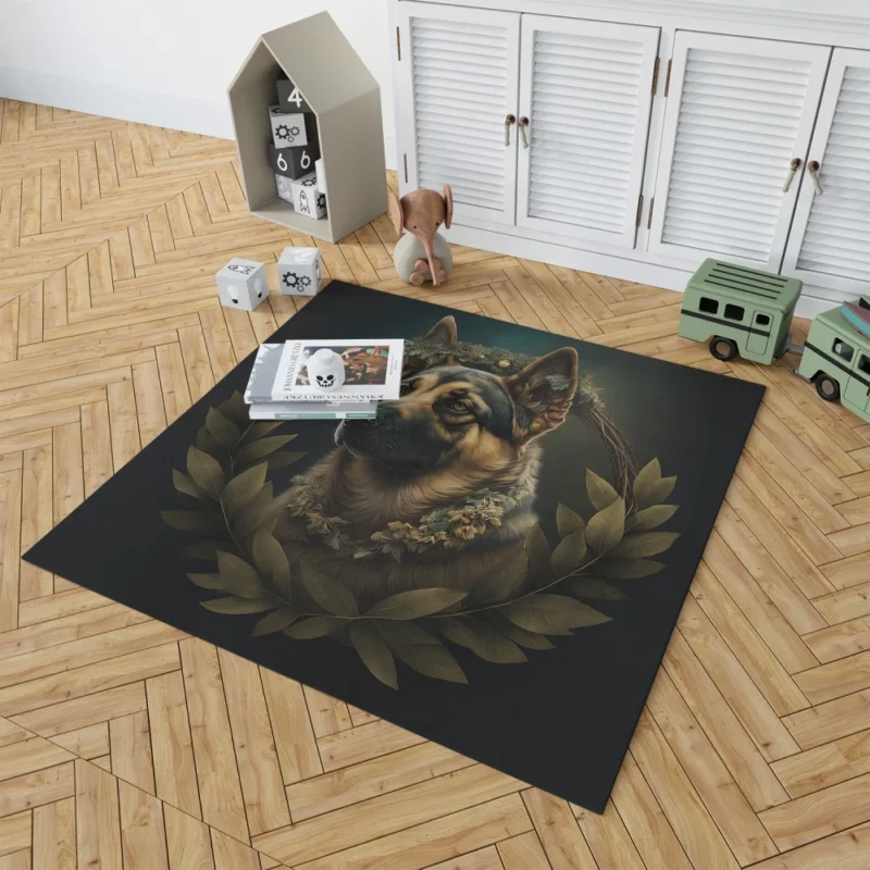 Wreathed Dog Rug 1