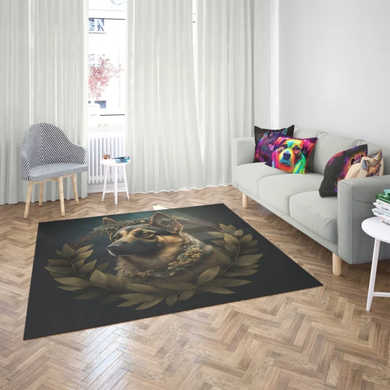 Wreathed Dog Rug 2