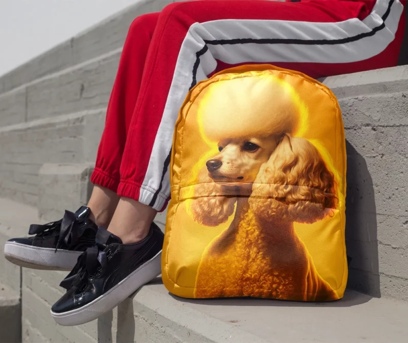 Yellow Background Poodle Portrait Print Backpack 1