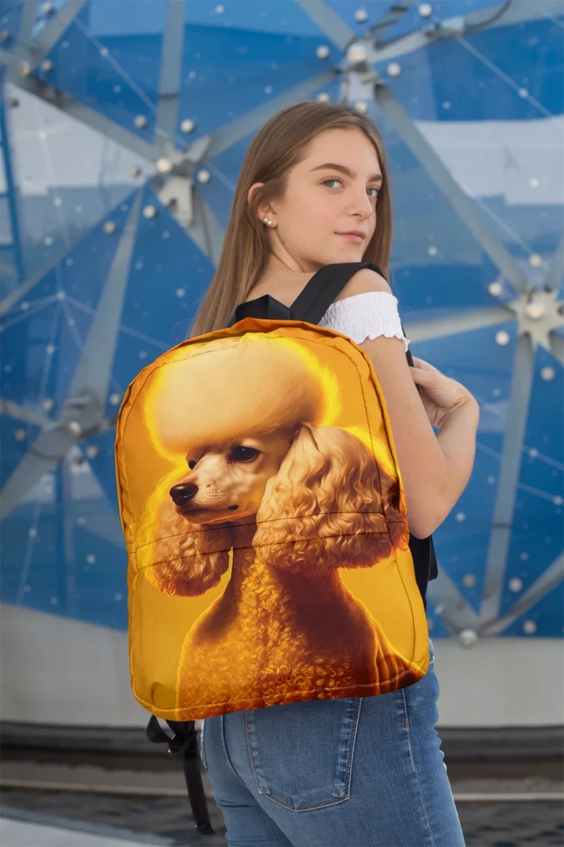 Yellow Background Poodle Portrait Print Backpack 2