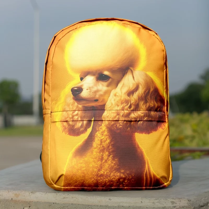 Yellow Background Poodle Portrait Print Backpack
