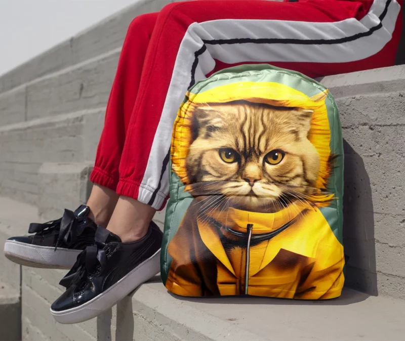 Yellow Raincoat Cat Pet Backpack 1