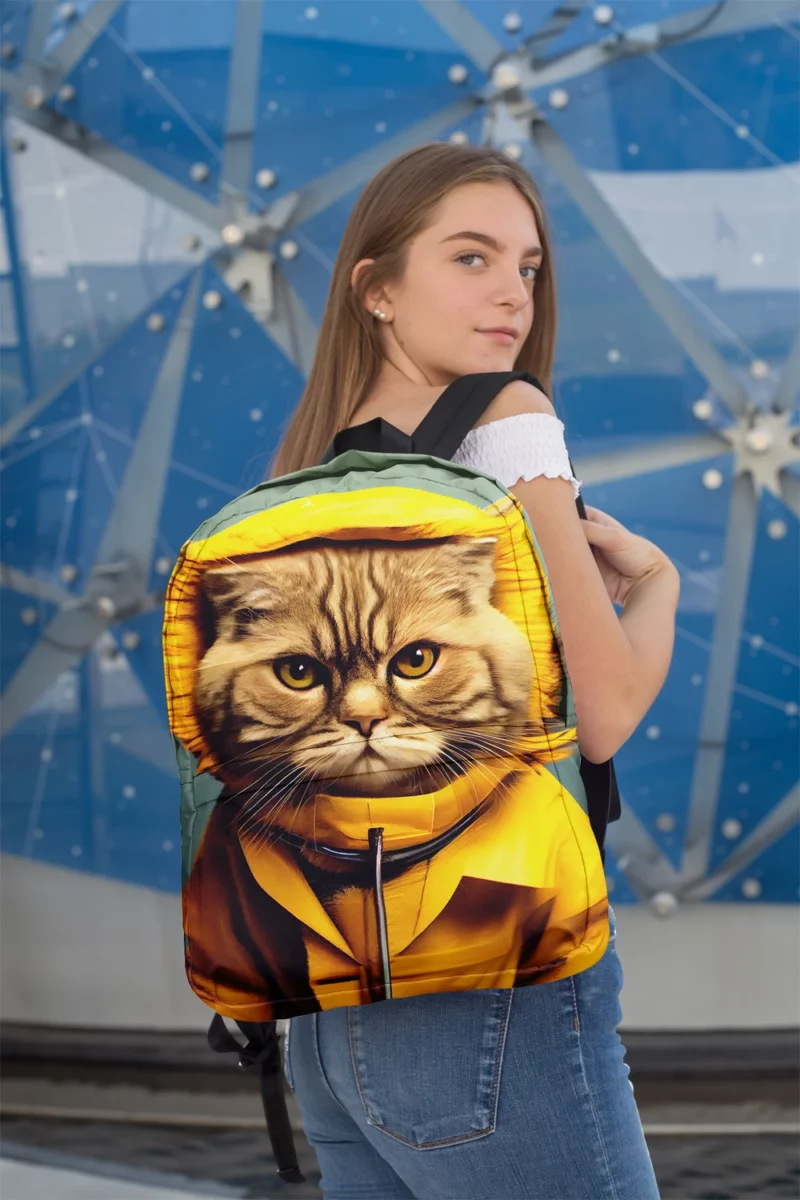 Yellow Raincoat Cat Pet Backpack 2