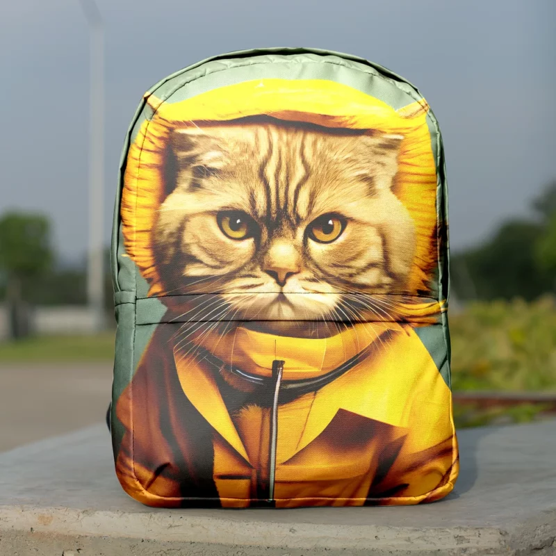 Yellow Raincoat Cat Pet Backpack