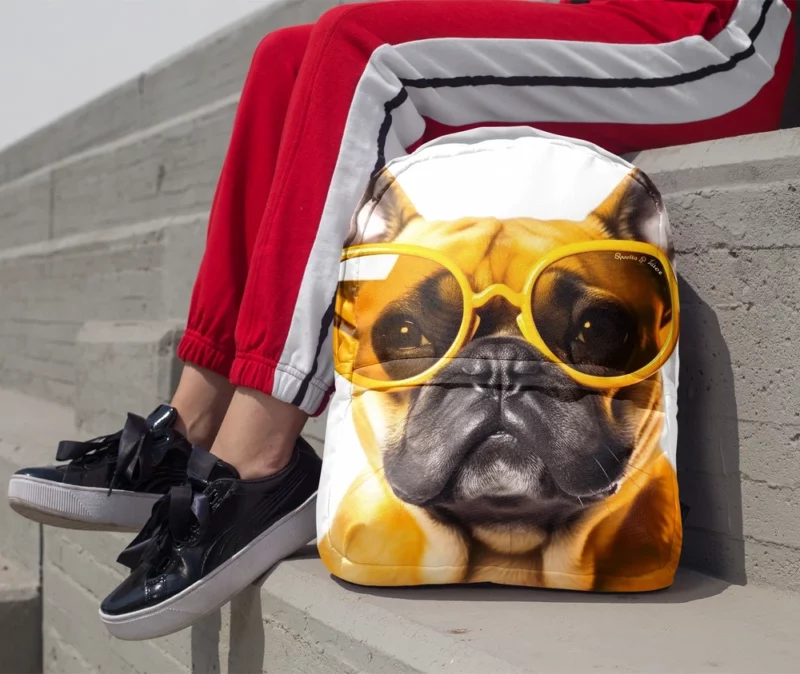 Yellow Sunglasses Bulldog Backpack 1