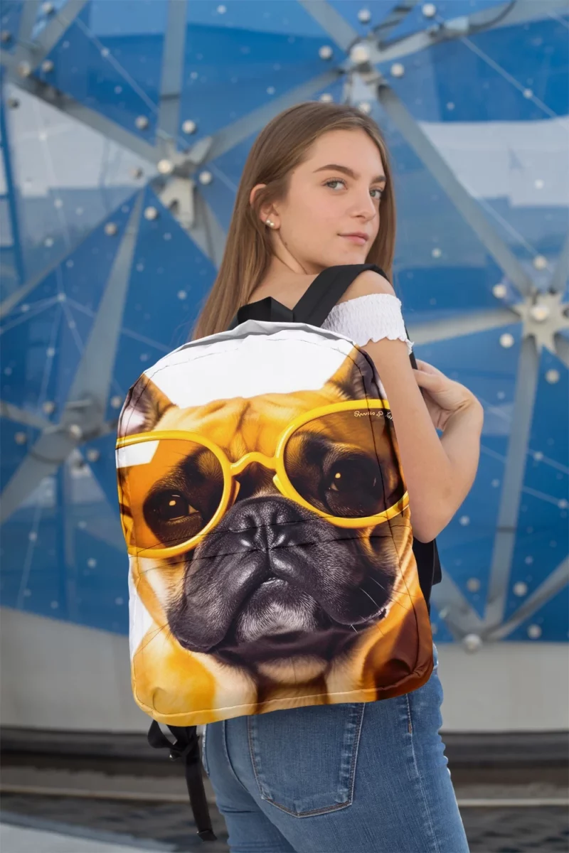 Yellow Sunglasses Bulldog Backpack 2