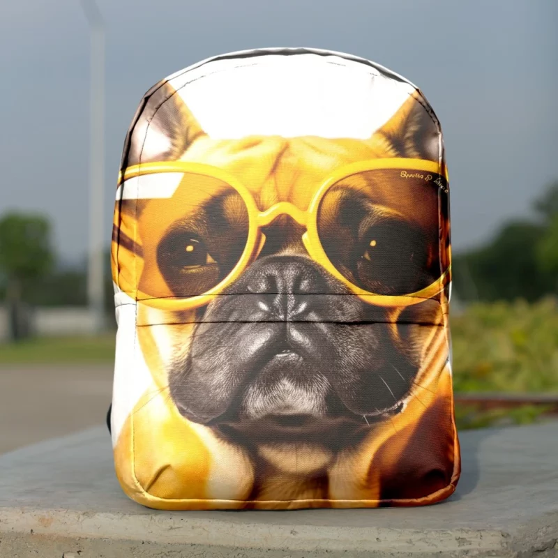 Yellow Sunglasses Bulldog Backpack