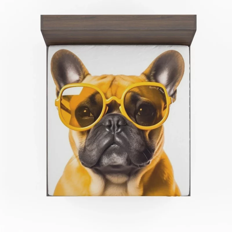 Yellow Sunglasses Bulldog Fitted Sheet