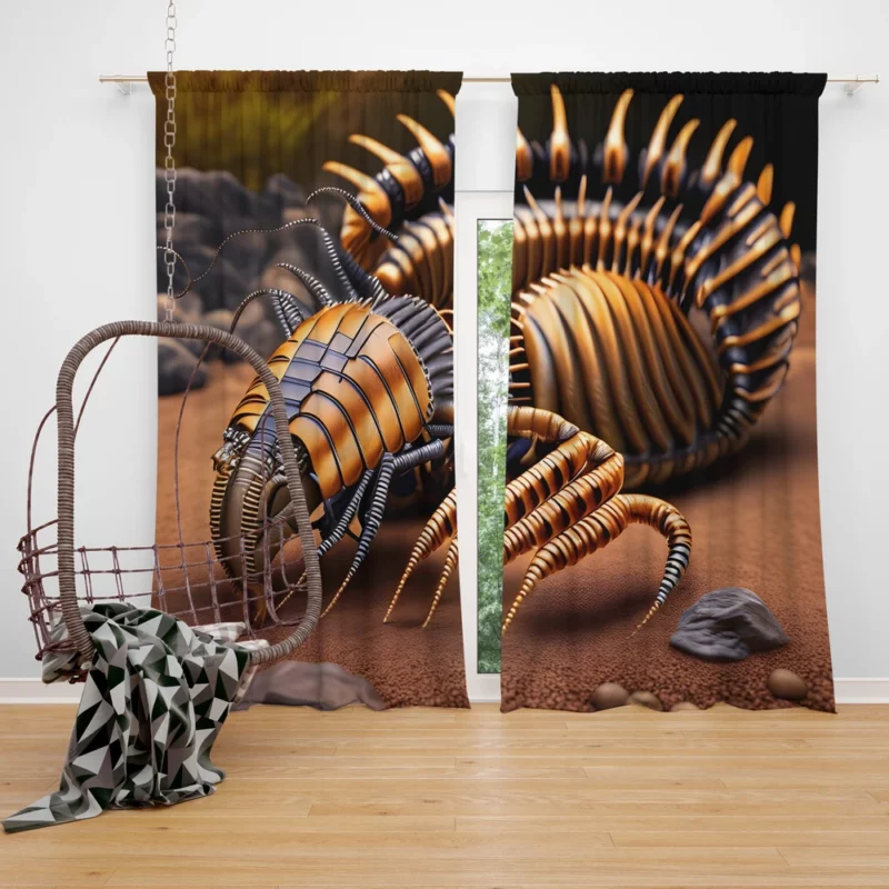 3D Arthropleura Animation Window Curtain