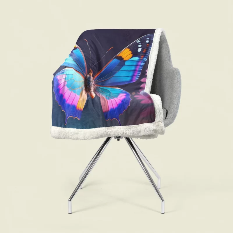 3D Butterfly AI Artwork Sherpa Fleece Blanket 1