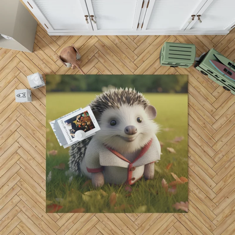 3D Clothed Hedgehog Cartoon Rug