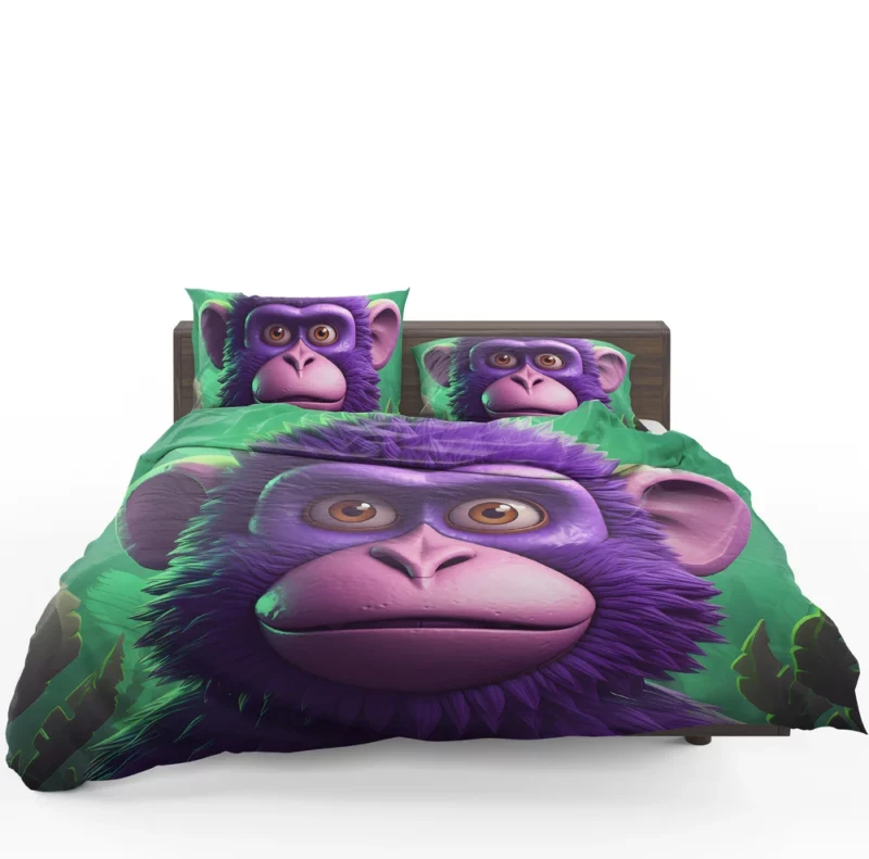 3D Cyber Monkey Portrait Bedding Set 1