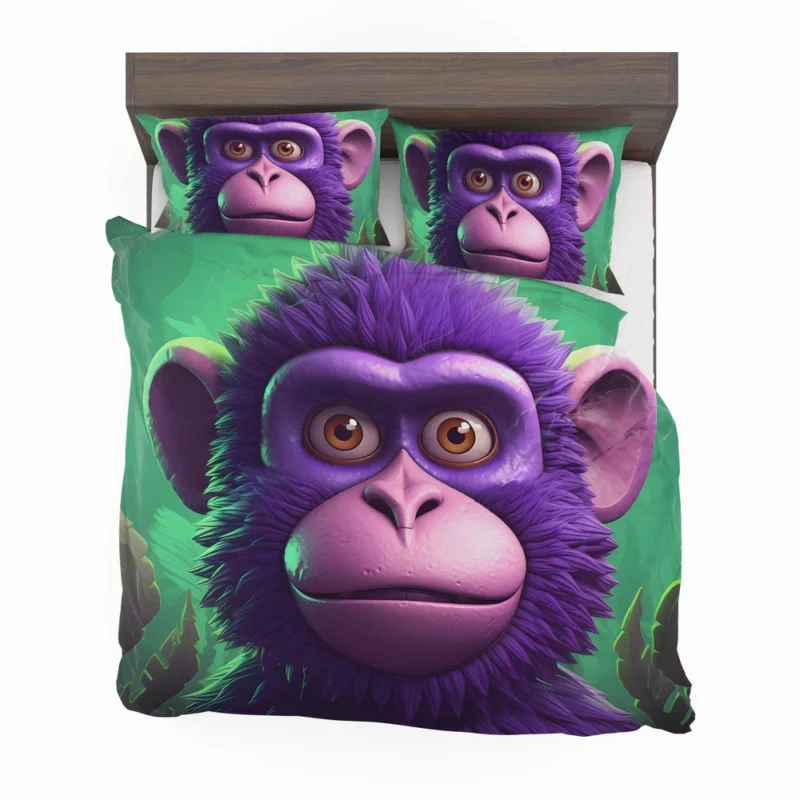 3D Cyber Monkey Portrait Bedding Set 2