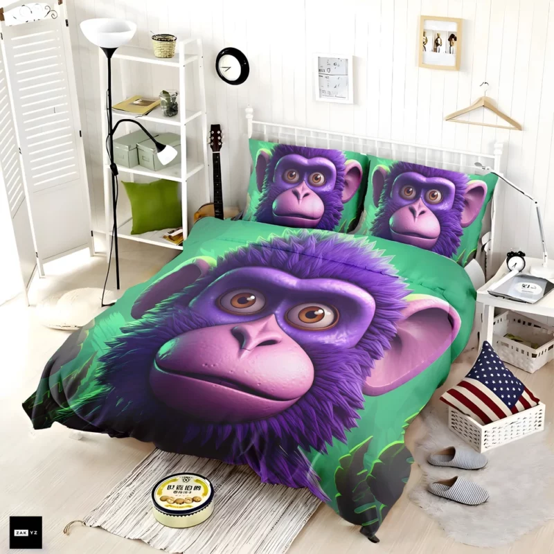 3D Cyber Monkey Portrait Bedding Set