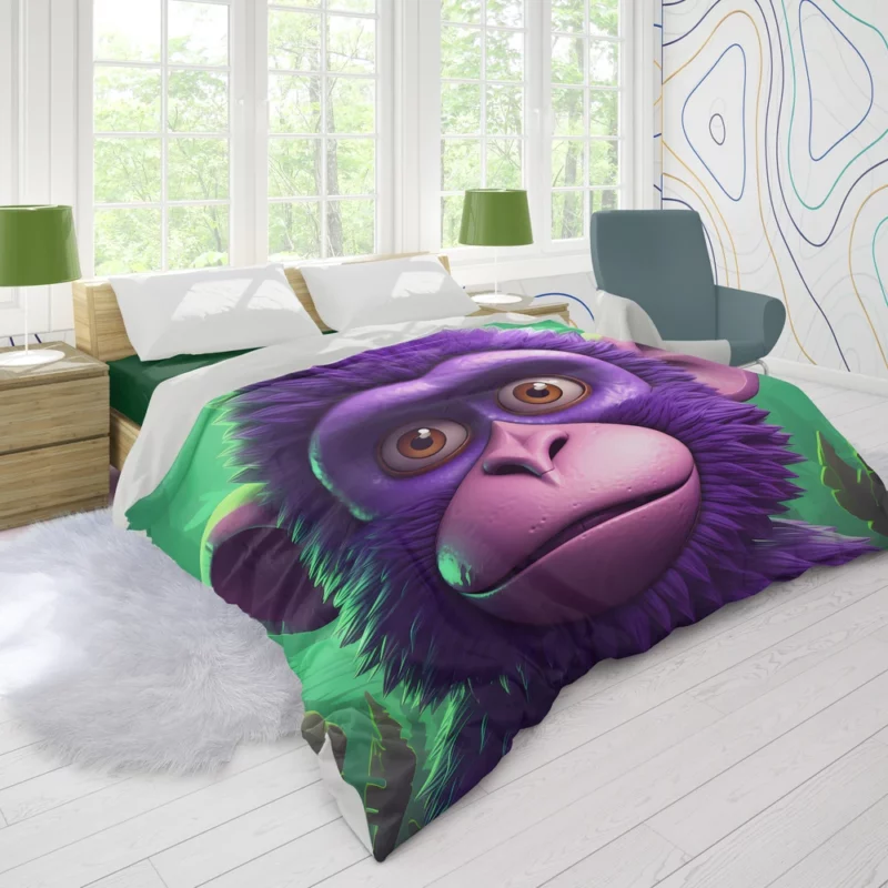 3D Cyber Monkey Portrait Duvet Cover