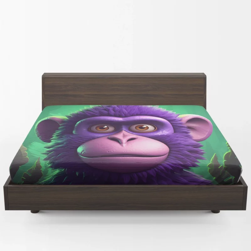 3D Cyber Monkey Portrait Fitted Sheet 1