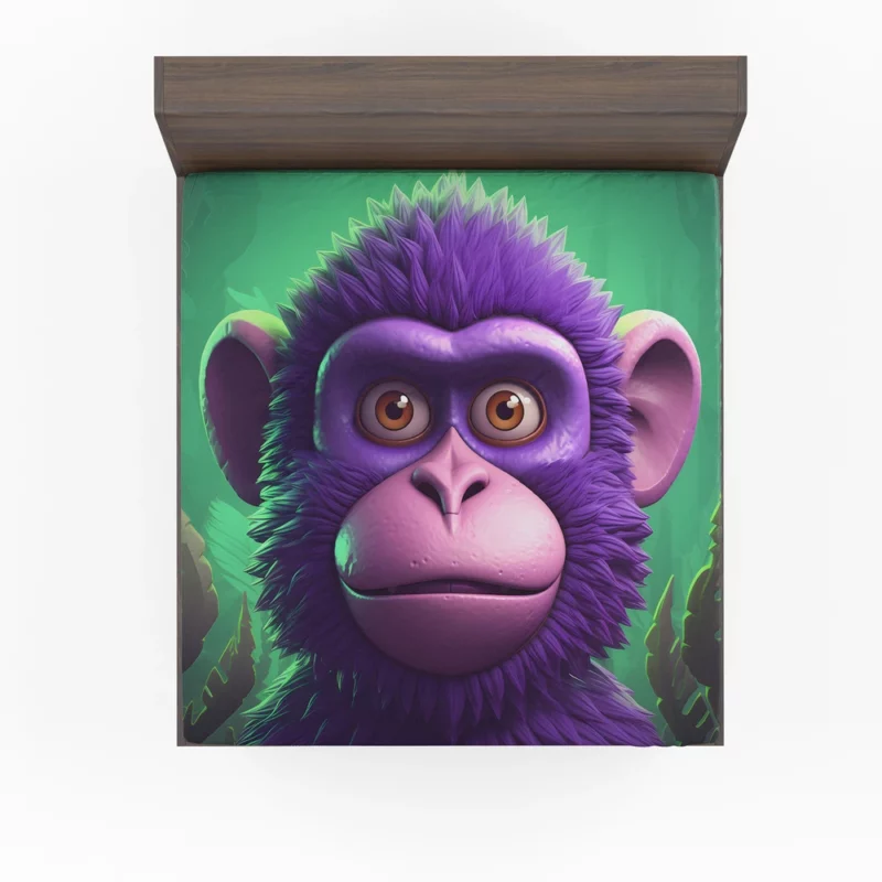 3D Cyber Monkey Portrait Fitted Sheet