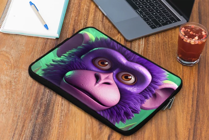 3D Cyber Monkey Portrait Laptop Sleeve 2