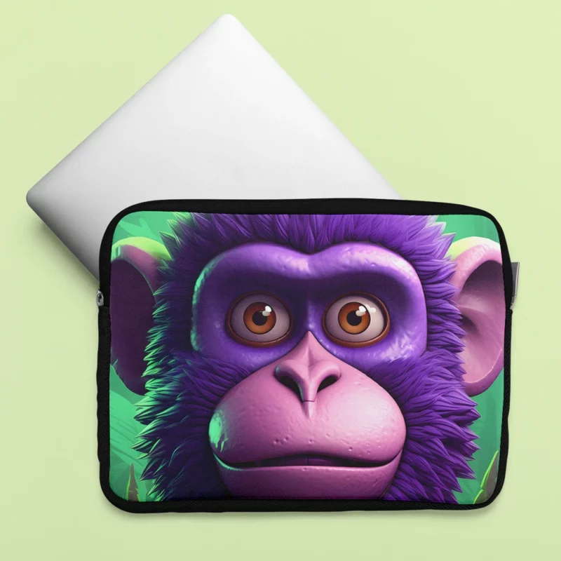 3D Cyber Monkey Portrait Laptop Sleeve