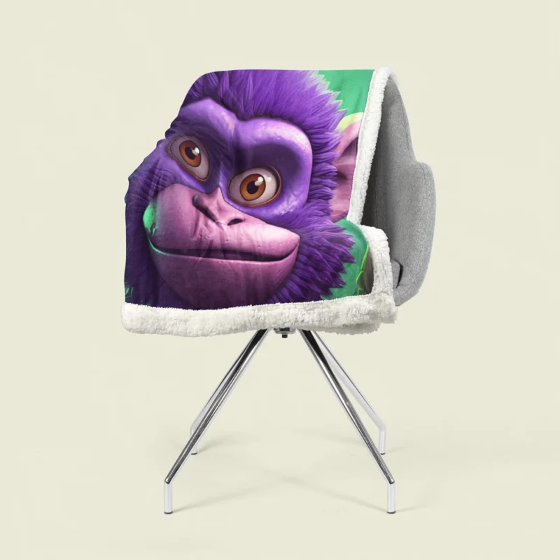 3D Cyber Monkey Portrait Sherpa Fleece Blanket 1