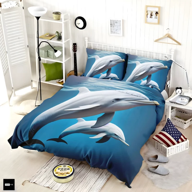 3D Dolphin Character Bedding Set