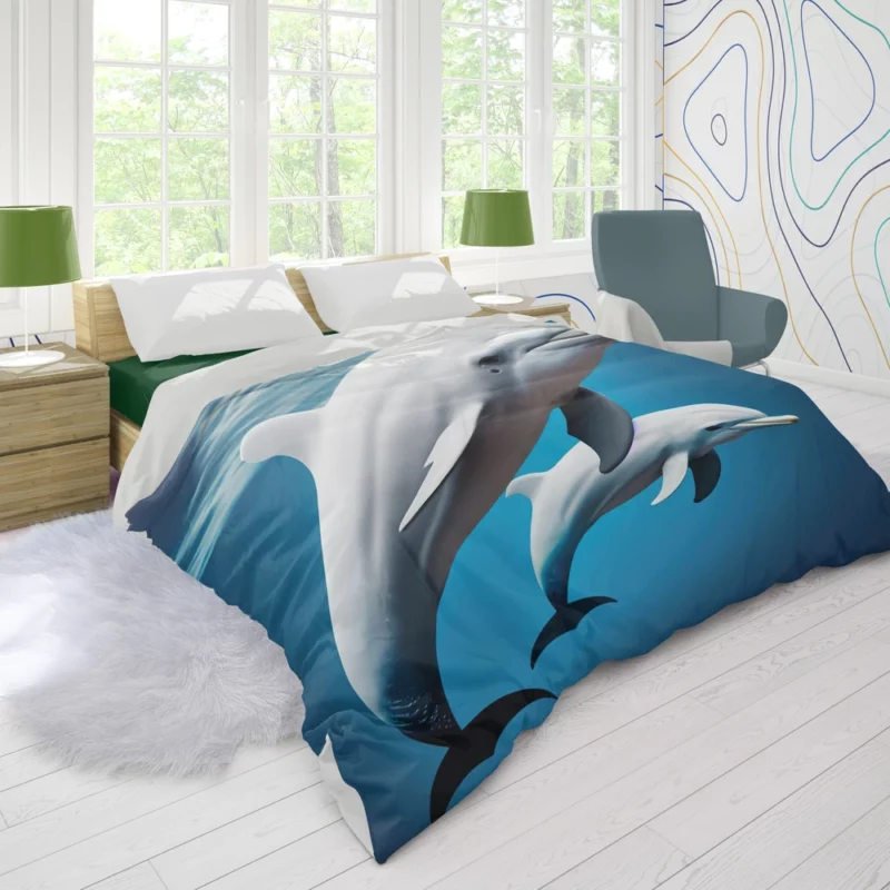 3D Dolphin Character Duvet Cover