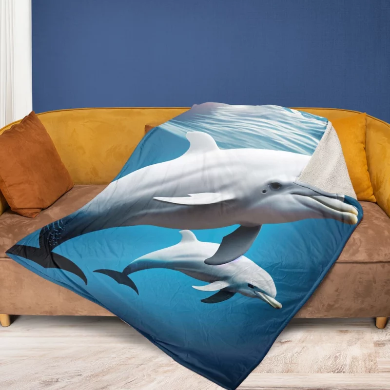 3D Dolphin Character Fleece Blanket 1