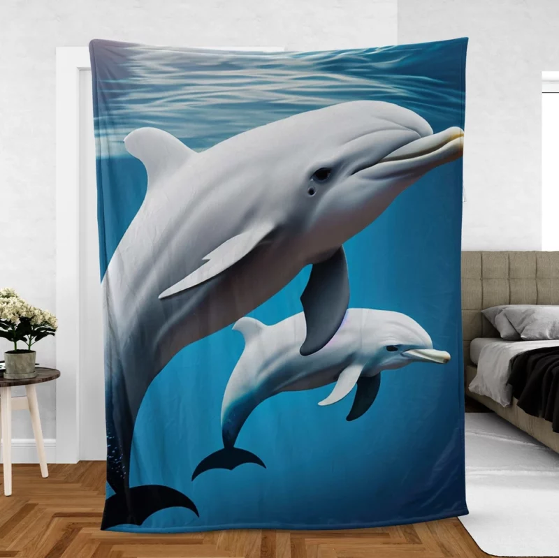 3D Dolphin Character Fleece Blanket