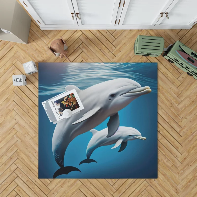 3D Dolphin Character Rug