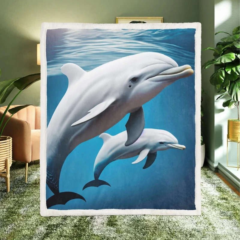 3D Dolphin Character Sherpa Fleece Blanket