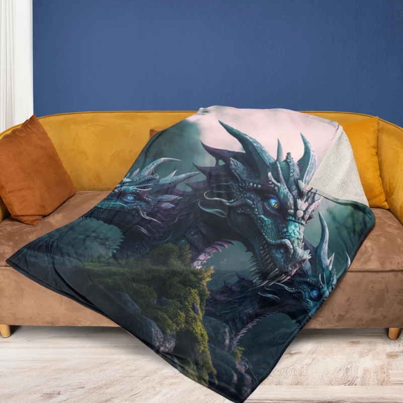 3D Hydra Illustration Fleece Blanket 1