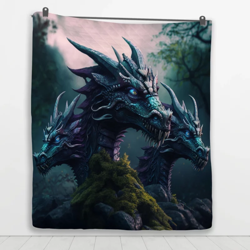 3D Hydra Illustration Quilt Blanket 1