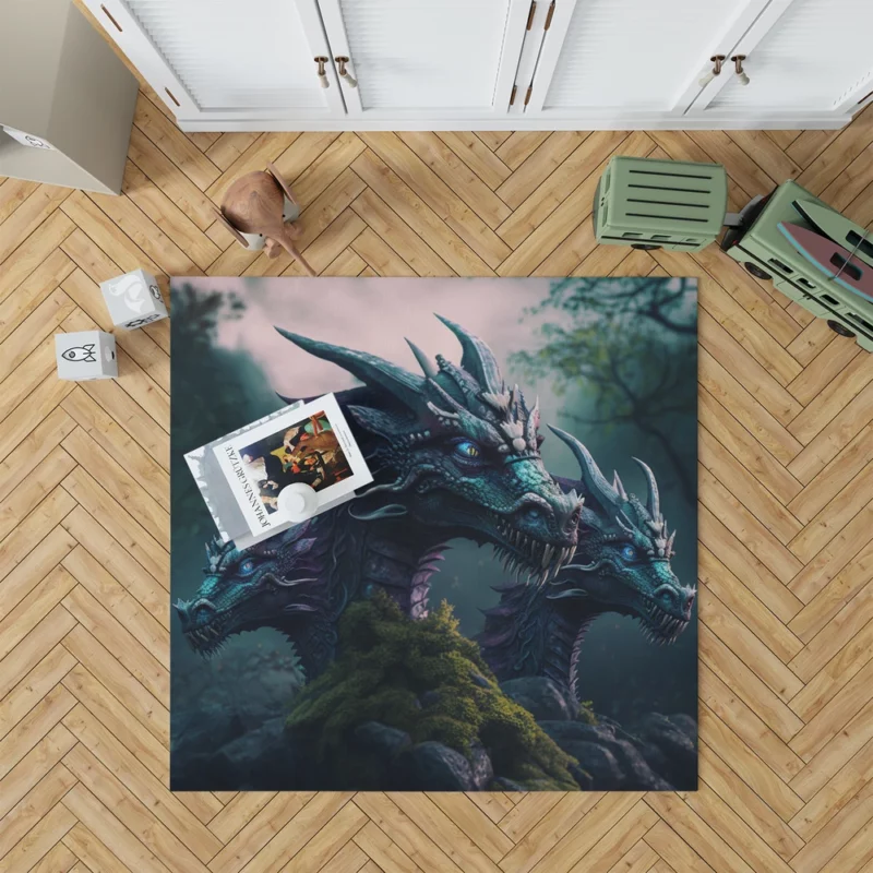 3D Hydra Illustration Rug